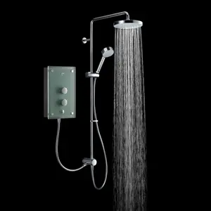 Mira Azora Dual Transparent Chrome effect Thermostatic Electric Shower, 9.8kW