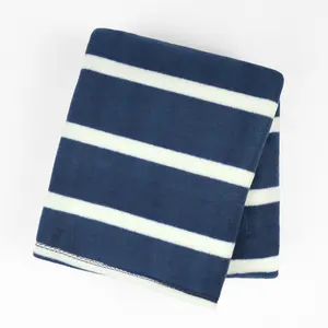 Soft Stripe Print Polar Fleece Throw