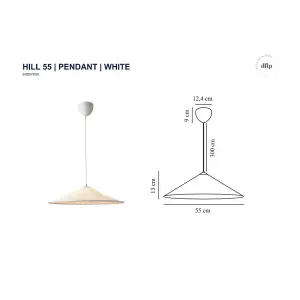 Nordlux DFTP Hill 55 Indoor Dining Living Kitchen Hallway Pendant In White (Diam) 55cm