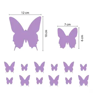 Walplus 3D Butterflies Wall Sticker Art Decoration Decals DIY Home Lavender Purple PVC