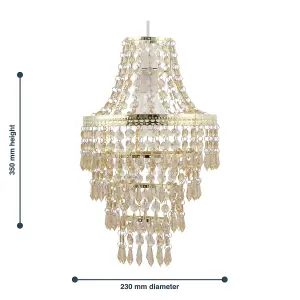 First Choice Lighting Set of 2 Gold Tiered Chandelier Style Light Shades