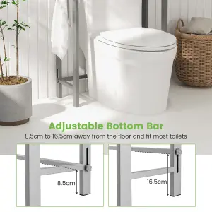 Costway 3-Tier Over-The-Toilet Storage Shelf Space Saving Metal Bathroom Organizer