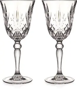 DIAMANTE Chatsworth Wine Glasses - Made From Premium Lead Free Crystal - Set Of 2