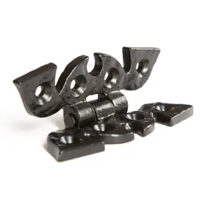 Hammer & Tongs Ornate Cabinet Hinge - H75mm - Black - Pack of 2