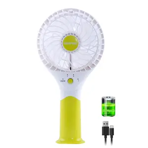 Geepas Rechargeable Mini Fan Personal Portable Fan with 3 Speed Options, Green