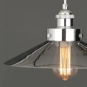 Inlight Penny Pendant Glass & metal Antique brass effect Ceiling light