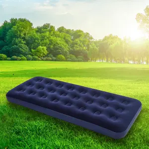 MantraRaj Soft Flocked Single Inflatable Air Bed Mattress Relaxing Blow Up Bed Camping Bed Equipment Comfort Sleeping Air Bed