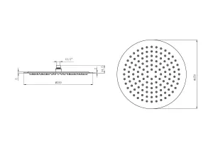 KeenFix Slimline Round 250mm Chrome Stainless Steel Shower Head