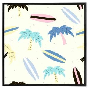 Surf boards & palm trees (Picutre Frame) / 30x30" / Oak