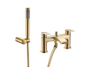 Aquarius Arc Bath Shower Mixer Tap inc Kit Brushed Brass