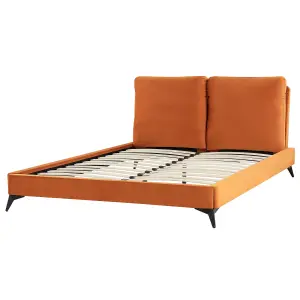 Velvet EU King Size Bed Orange MELLE