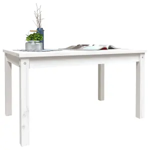 Berkfield Garden Table White 82.5x50.5x45 cm Solid Wood Pine