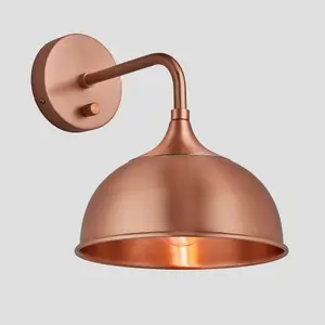 Industville Chelsea Dome Wall Light, 8 Inch, Copper, Copper Holder