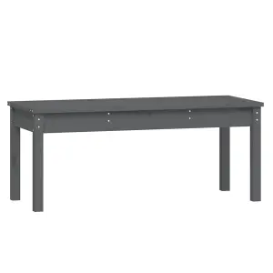 Berkfield Garden Bench Grey 109x44x45 cm Solid Wood Pine