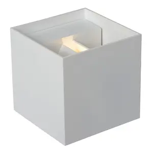 Lucide Axi Modern Square Up Down Wall Spotlight Bathroom - LED - 2x3,5W 2700K - IP54 - White