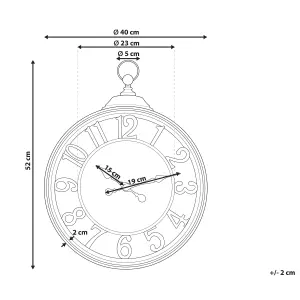 Beliani Traditional Wall Clock ALCOBA Brown