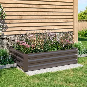 Rectangular Metal Raised Garden Bed Outdoor Raised Bed Seed Bed Planter Box 120 cm W x 90 cm D