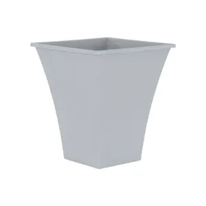 Wham Set 4 Metallica 28cm Square Plastic Planter Upcycle Grey