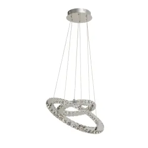 Lighting Collection Skinningrove Chrome 2 Ring LEDPendant