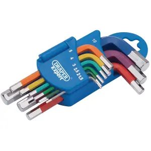 Draper Metric Coloured Short Arm Hexagon Key Set 9 Piece 66126