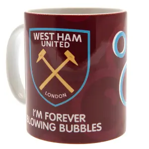 West Ham United FC Bubble Mug Claret Red/Sky Blue (One Size)