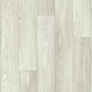 White Modern Wood Effect Anti-Slip Vinyl Flooring for Bathroom, & Kitchen, 2.0mm Thick Vinyl Sheet-4m(13'1") X 4m(13'1")-16m²