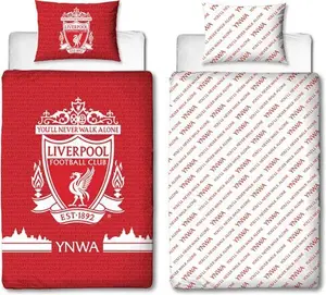 Liverpool FC Character World Official Single Duvet Cover Set, Tone Design | Red Reversible 2 Sided Football Bedding Cover Official Merchandise