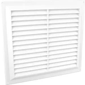 9x9" White Plastic Louvre Air Vent with Flyscreen