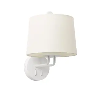 Luminosa Montreal Wall Light with Shade White, E27