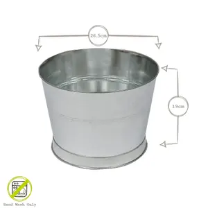 Rink Drink Handmade Galvanized Iron Ice Bucket - 26.5cm - Silver