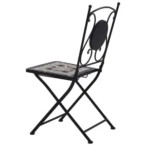 Berkfield Mosaic Bistro Chairs 2 pcs Grey