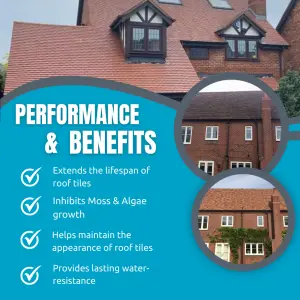 Smartseal Roof Tile Sealer, For Concrete, Slate and Clay Roof Tiles, 10yr Water Repellent, Protecting Against Moss and Algae, 25L