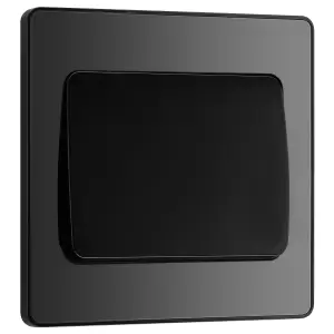 BG Evolve 20A Single Wall Light Switch 2 Way, Wide Rocker Black Chrome