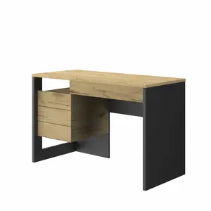 Diagone Oak & Black Finish Desk