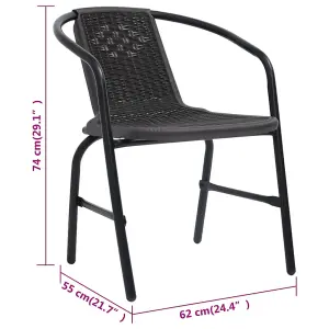 Berkfield Garden Chairs 8 pcs Plastic Rattan and Steel 110 kg