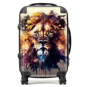 Majestic Lion Face Splashart Suitcase - Cabin