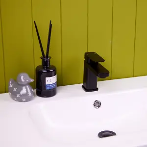 Flode Glan Mono Basin Mixer Tap Matt Black