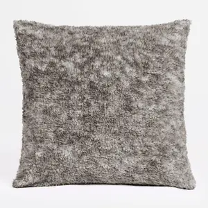 2 Pack Teddy Marl Fleece Cushion Covers, Charcoal - 45 x 45cm