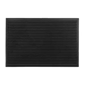 Nicoman Black Harmony Ribbed Rubber Heavy duty Door mat, 75cm x 45cm