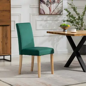 Maiolo Velvet Dining Chairs - Set of 2 - Green