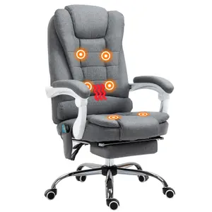 Vinsetto Ergonomic Heated 6 Points Vibration Massage Office Chair Grey