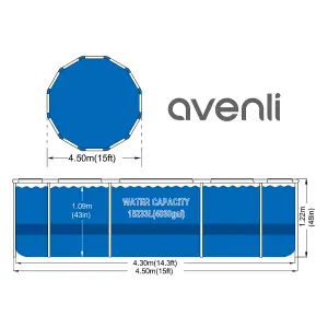 Avenli 15ft x 48" Round Above Ground Swimming Pool, Pump & Accessories