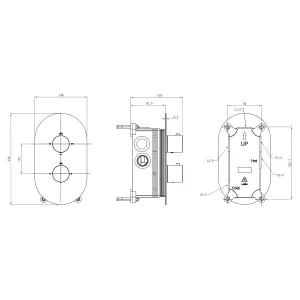 VitrA Aquaheat Chrome Round Thermostatic Shower Mixer - 3 Function