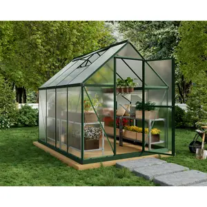 Mythos 6 Ft W x 4 Ft D Greenhouse Green / 208cm H x 185cm W x 247cm D