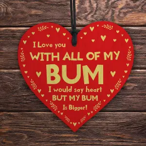 Red Ocean Funny Gift For Valentines Anniversary Wood Heart Valentines Gift Boyfriend Husband