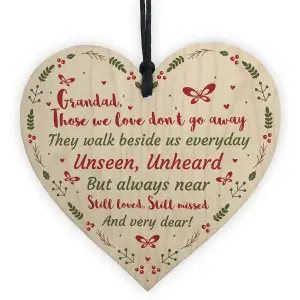 Handmade Memorial Gift Wooden Heart Remembrance Plaque For Grandad Keepsake Gifts