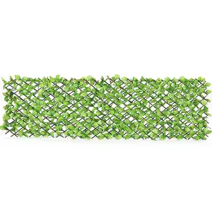 Expandable Artificial Green Apple Leaf Privacy Fence, 180cm W x 90cm H