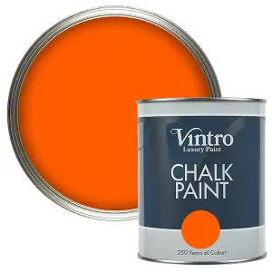 Vintro Orange Chalk Paint/Furniture Paint Matt Finish 1 Litre (Pumpkin)