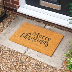 Christmas Door Mat - 60 x 40cm - Merry Christmas Xmas Decor Floor Mat by Nicola Spring