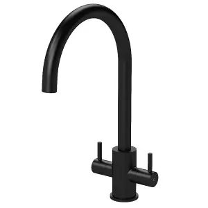 Astini Roxor Matt Black Mono Dual Lever Kitchen Mixer Tap